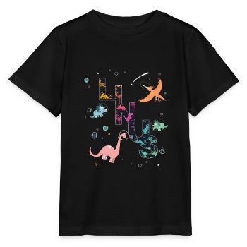 Linus - Beautiful boy name with cool dinosaurs - Stanley/Stella MINI CREATOR Kids’ T-Shirt - black - Front - Mikhail (115cm)