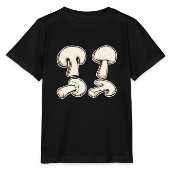 Champignon Kostüm Pilz Klamotten Karneval Pilze - Stanley/Stella Kinder T-Shirt MINI CREATOR  - Schwarz - Vorne - Mikhail (115cm)