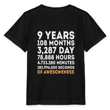 9e anniversaire Garçons Filles, cadeaux d’anniversaire de 9 ans - T-shirt bio MINI CREATOR Stanley/Stella Enfant - noir - Devant - Mikhail (115cm)