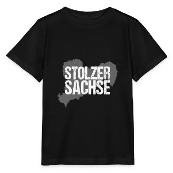 Stolzer Sachse Ostdeutschland Sachsen Ossi - Stanley/Stella Kinder T-Shirt MINI CREATOR  - Schwarz - Vorne - Mikhail (115cm)