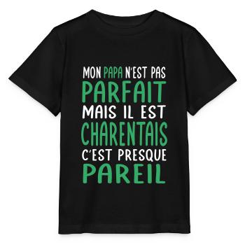 Mon papa n'est pas parfait - Charentais - T-shirt bio MINI CREATOR Stanley/Stella Enfant - noir - Devant - Mikhail (115cm)