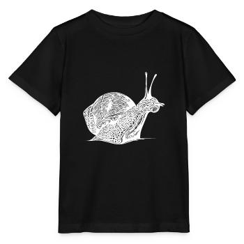 Vintage realistische Schnecke - Stanley/Stella Kinder T-Shirt MINI CREATOR  - Schwarz - Vorne - Mikhail (115cm)