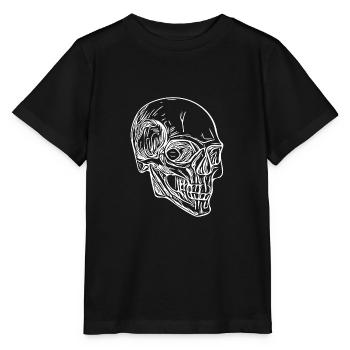 Totenkopf Knochen Halloween Schädel - Stanley/Stella Kinder T-Shirt MINI CREATOR  - Schwarz - Vorne - Mikhail (115cm)