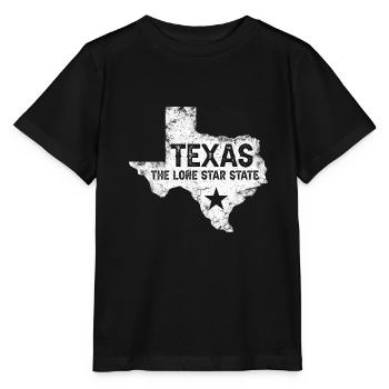 Lone Star Texas Kartendesign für stolze Texaner - Stanley/Stella Kinder T-Shirt MINI CREATOR  - Schwarz - Vorne - Mikhail (115cm)