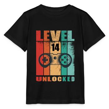 Level unlocked - Geburtstag - Stanley/Stella Kinder T-Shirt MINI CREATOR  - Schwarz - Vorne - Mikhail (115cm)