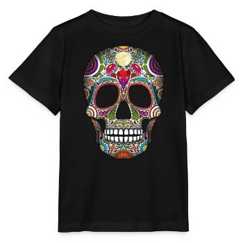 Sugar Skull Jour des Morts - T-shirt bio MINI CREATOR Stanley/Stella Enfant - noir - Devant - Mikhail (115cm)