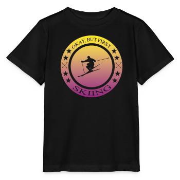 Ski fahren, Skiing, Pistensau - Stanley/Stella Kinder T-Shirt MINI CREATOR  - Schwarz - Vorne - Mikhail (115cm)