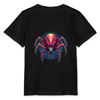 Arachnides de conception d’araignée abstraite colorée - T-shirt bio MINI CREATOR Stanley/Stella Enfant - noir - Devant - Mikhail (115cm)