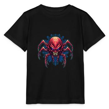 Arachnides de conception d’araignée abstraite colorée - T-shirt bio MINI CREATOR Stanley/Stella Enfant - noir - Devant - Mikhail (115cm)