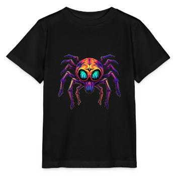 Arachnides de conception d’araignée abstraite colorée - T-shirt bio MINI CREATOR Stanley/Stella Enfant - noir - Devant - Mikhail (115cm)
