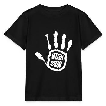 Funny High Four Finger Amputee Missing Finger - Stanley/Stella Kinder T-Shirt MINI CREATOR  - Schwarz - Vorne - Mikhail (115cm)