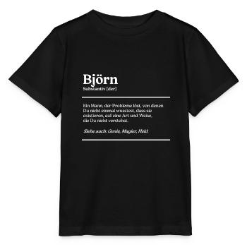Björn Name Definition Design für stolze Björns - Stanley/Stella Kinder T-Shirt MINI CREATOR  - Schwarz - Vorne - Mikhail (115cm)