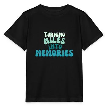 Turning Miles into memories - Meilen in Erinnerung - Stanley/Stella MINI CREATOR Kids’ T-Shirt - black - Front - Mikhail (115cm)