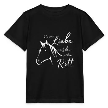 Es war Liebe auf den ersten Ritt - Stanley/Stella Kinder T-Shirt MINI CREATOR  - Schwarz - Vorne - Mikhail (115cm)