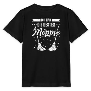 Hausfrau und Reinigung ich hab die besten Möppse - Stanley/Stella Kinder T-Shirt MINI CREATOR  - Schwarz - Vorne - Mikhail (115cm)