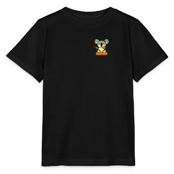 Koala Retro Pocket Design eats with chopsticks - Stanley/Stella MINI CREATOR Kids’ T-Shirt - black - Front - Mikhail (115cm)