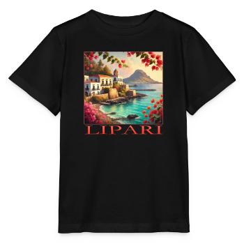 Lipari Vulkan Mittelmeer Terrakotta Urlaub - Stanley/Stella Kinder T-Shirt MINI CREATOR  - Schwarz - Vorne - Mikhail (115cm)