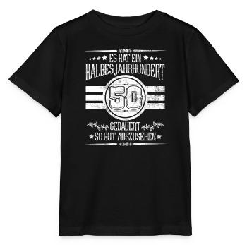 50. Geburtstag halbes Jahrhundert gut aussehen - Stanley/Stella Kinder T-Shirt MINI CREATOR  - Schwarz - Vorne - Mikhail (115cm)