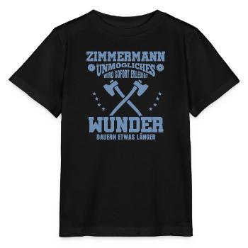 Zimmermann – Unmögliches wird sofort erledigt - Stanley/Stella Kinder T-Shirt MINI CREATOR  - Schwarz - Vorne - Mikhail (115cm)