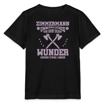 Zimmermann – Unmögliches wird sofort erledigt - Stanley/Stella Kinder T-Shirt MINI CREATOR  - Schwarz - Vorne - Mikhail (115cm)