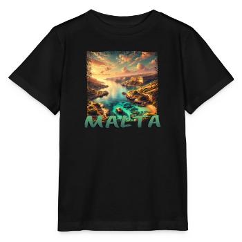 Île de Malte Vacances méditerranéennes Style Grunge - T-shirt bio MINI CREATOR Stanley/Stella Enfant - noir - Devant - Mikhail (115cm)