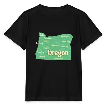 Sehenswürdigkeiten Oregon für stolze Oregonianer - Stanley/Stella Kinder T-Shirt MINI CREATOR  - Schwarz - Vorne - Mikhail (115cm)