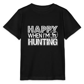 Hunting Happy When I'm Hunting - Stanley/Stella MINI CREATOR Kids’ T-Shirt - black - Front - Mikhail (115cm)
