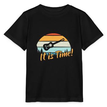 It is Time / Gitarre - Stanley/Stella Kinder T-Shirt MINI CREATOR  - Schwarz - Vorne - Mikhail (115cm)