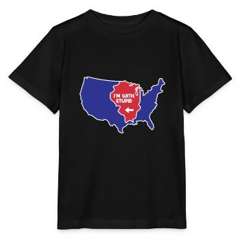 Illinois US Design für patriotische Illinoisaner - Stanley/Stella Kinder T-Shirt MINI CREATOR  - Schwarz - Vorne - Mikhail (115cm)