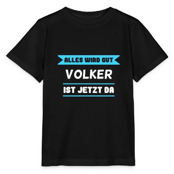 Volker Name Design für stolze Volker - Stanley/Stella Kinder T-Shirt MINI CREATOR  - Schwarz - Vorne - Mikhail (115cm)