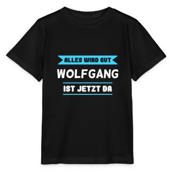 Wolfgang Name Design für stolze Wolfgangs - Stanley/Stella Kinder T-Shirt MINI CREATOR  - Schwarz - Vorne - Mikhail (115cm)