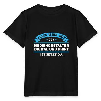 Mediengestalter Digital Print Design für Profis - Stanley/Stella Kinder T-Shirt MINI CREATOR  - Schwarz - Vorne - Mikhail (115cm)