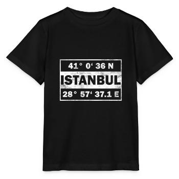 Istanbul Coordinates City Turkey Istanbul - Stanley/Stella MINI CREATOR Kids’ T-Shirt - black - Front - Mikhail (115cm)