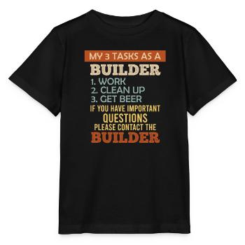 3 Aufgaben als Bauherr Eigenheim - Stanley/Stella Kinder T-Shirt MINI CREATOR  - Schwarz - Vorne - Mikhail (115cm)