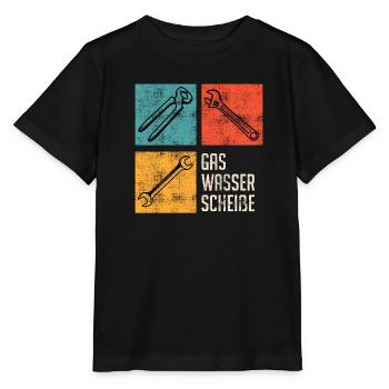 Plombier de merde d’eau de gaz - T-shirt bio MINI CREATOR Stanley/Stella Enfant - noir - Devant - Mikhail (115cm)