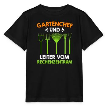 Gartenchef und Leiter vom Rechenzentrum - Stanley/Stella Kinder T-Shirt MINI CREATOR  - Schwarz - Vorne - Mikhail (115cm)