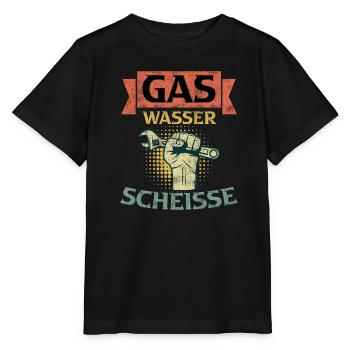 Anlagenmechaniker Sanitär Klimatechnik - Stanley/Stella Kinder T-Shirt MINI CREATOR  - Schwarz - Vorne - Mikhail (115cm)
