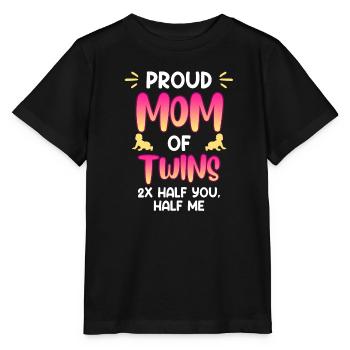Twins Parents of Twins Proud Mom - Stanley/Stella MINI CREATOR Kids’ T-Shirt - black - Front - Mikhail (115cm)