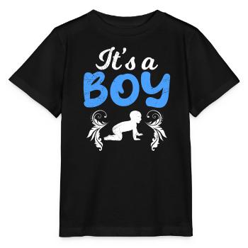 It s a boy - Boys mom pregnant with boy - Stanley/Stella MINI CREATOR Kids’ T-Shirt - black - Front - Mikhail (115cm)