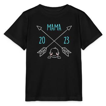 Mom 2023 pregnant with girl Boy Super Mama - Stanley/Stella MINI CREATOR Kids’ T-Shirt - black - Front - Mikhail (115cm)