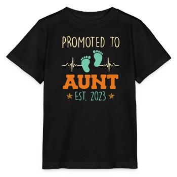 Promoted to Aunt 2023 Promotion Best Aunt - Stanley/Stella MINI CREATOR Kids’ T-Shirt - black - Front - Mikhail (115cm)