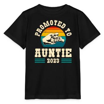 Promoted to Auntie 2023 Promotion Best Aunt - Stanley/Stella MINI CREATOR Kids’ T-Shirt - black - Front - Mikhail (115cm)