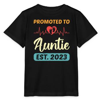 Promoted to Aunt 2023 Promotion Best Aunt - Stanley/Stella MINI CREATOR Kids’ T-Shirt - black - Front - Mikhail (115cm)