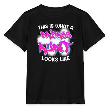 This is what a cool aunt from Bad As's aunt looks like - Stanley/Stella MINI CREATOR Kids’ T-Shirt - black - Front - Mikhail (115cm)