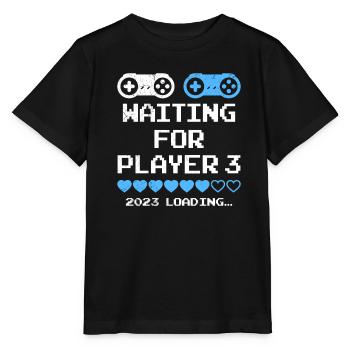 Waiting for Player 3 Expectant Parents Dad Mom - Stanley/Stella MINI CREATOR Kids’ T-Shirt - black - Front - Mikhail (115cm)
