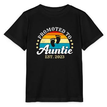 Promoted to Auntie 2023 Promotion Best Aunt - Stanley/Stella MINI CREATOR Kids’ T-Shirt - black - Front - Mikhail (115cm)