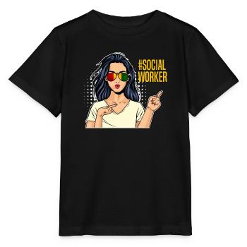 Afrika Ich bin Sozialarbeiterin - Stanley/Stella Kinder T-Shirt MINI CREATOR  - Schwarz - Vorne - Mikhail (115cm)
