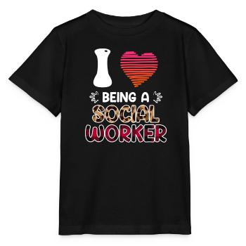 Traumberuf ich bin gerne Sozialarbeiterin - Stanley/Stella Kinder T-Shirt MINI CREATOR  - Schwarz - Vorne - Mikhail (115cm)