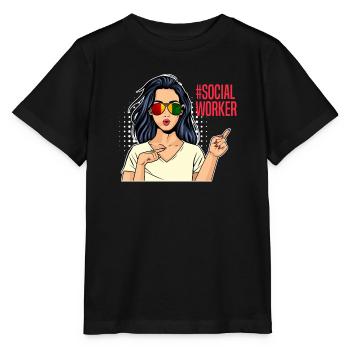 Afrika Ich bin Sozialarbeiterin - Stanley/Stella Kinder T-Shirt MINI CREATOR  - Schwarz - Vorne - Mikhail (115cm)
