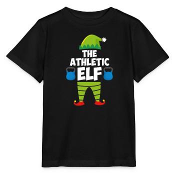 The Athletic Elf Christmas Athletics - Stanley/Stella MINI CREATOR Kids’ T-Shirt - black - Front - Mikhail (115cm)